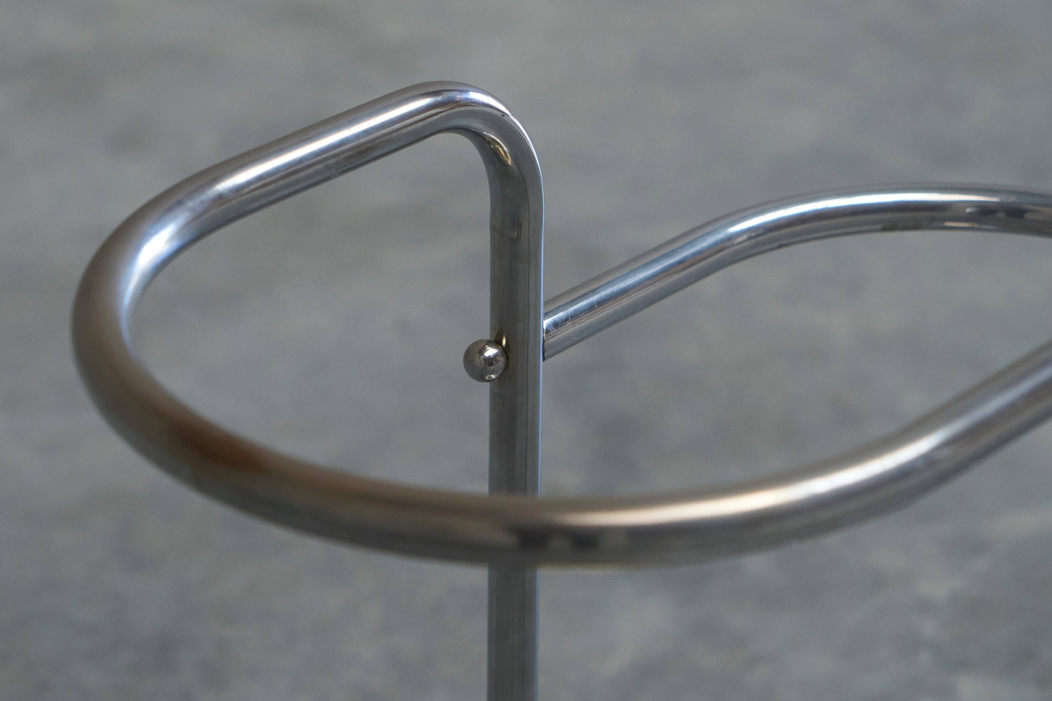 Bauhaus-style umbrella stand in chrome brass, 1960s