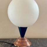 Vintage opaline copper table lamp