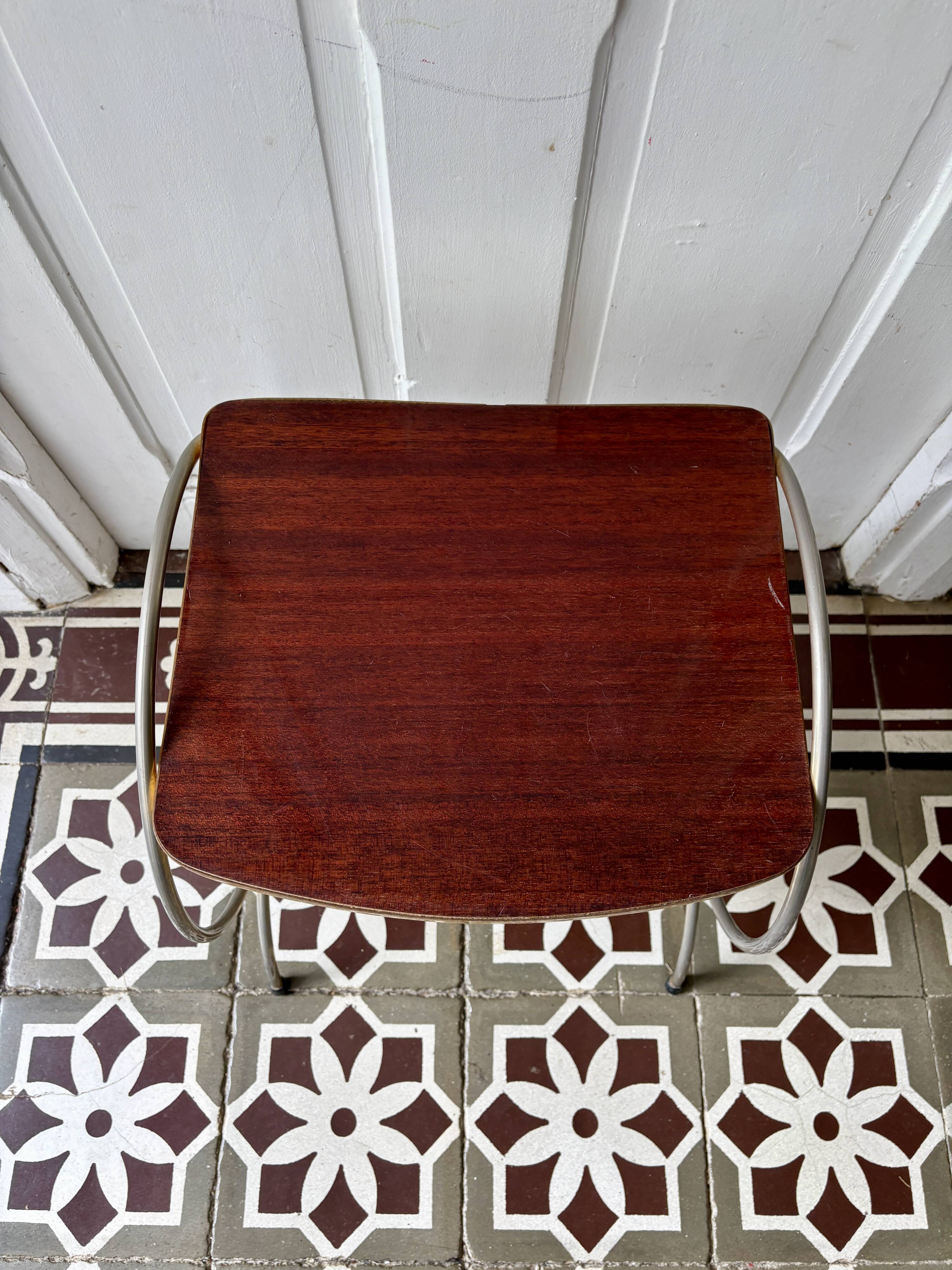 Table d'appoint vintage en laiton et formica