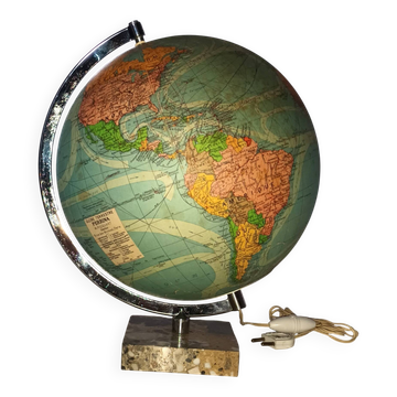 Globe terrestre lumineux Perrina des années 50/60