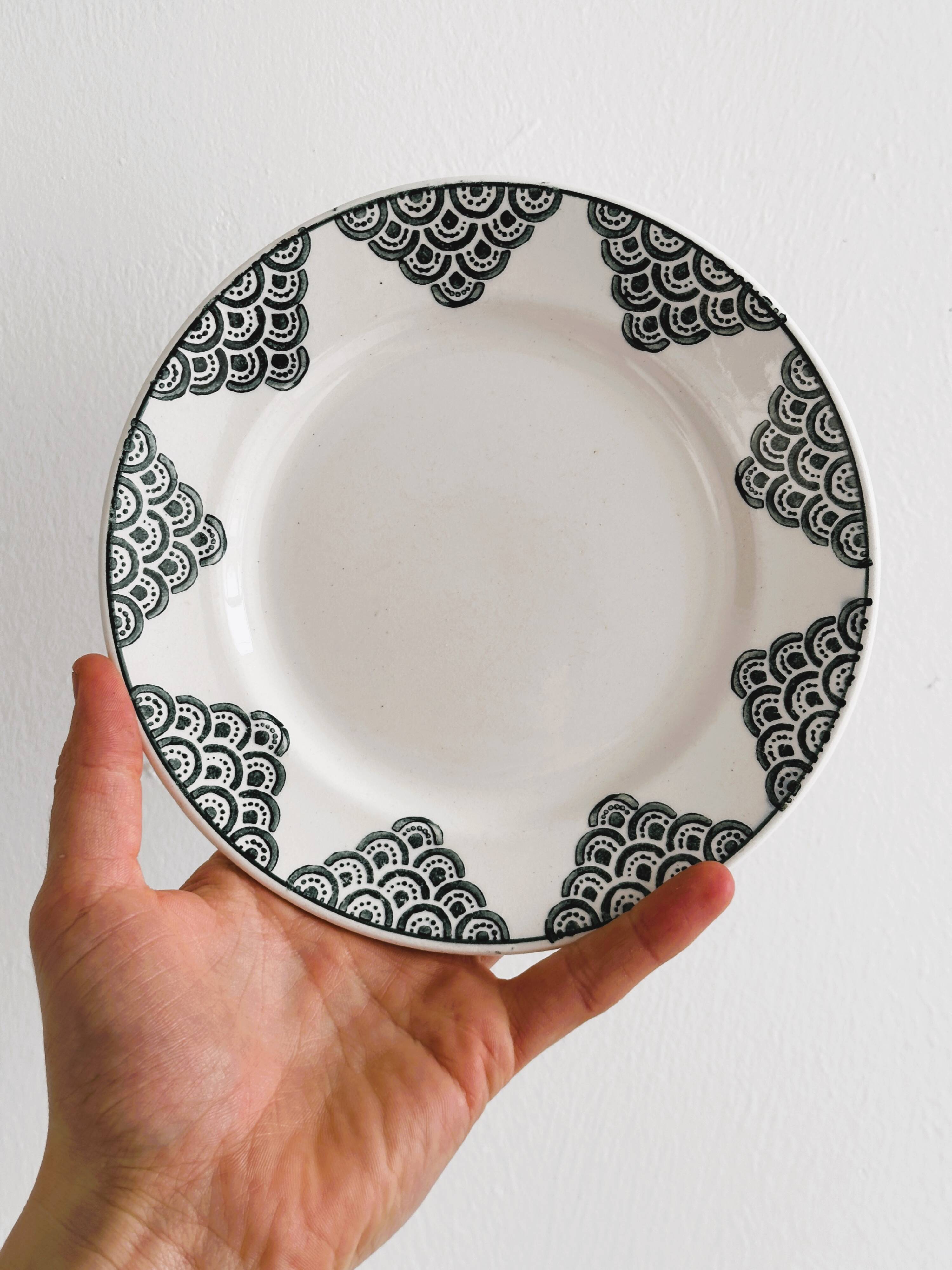 Terre de fer St Amand dessert plates.