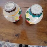 Vase Vallauris Massier with floral patterns,