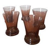 Set of 5 small black glasses