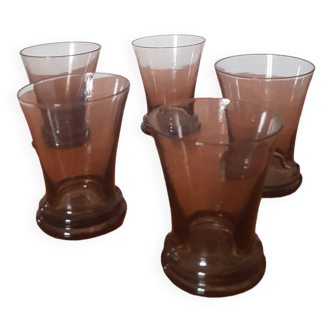 Lot de 5 petits verres noirs