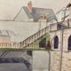 Notre-Dame de l'Espérance, aquarelle vintage signée