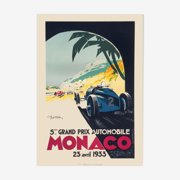 Affiche Vintage Grand Prix de Monaco 1933