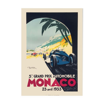 Affiche Vintage Grand Prix de Monaco 1933