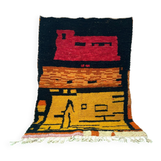 Unique Moroccan rug in natural wool 3x2 m