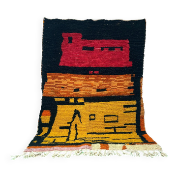 Tapis marocain en laine naturelle unique 3x2 m