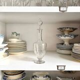 Chiseled and engraved crystal liqueur decanter