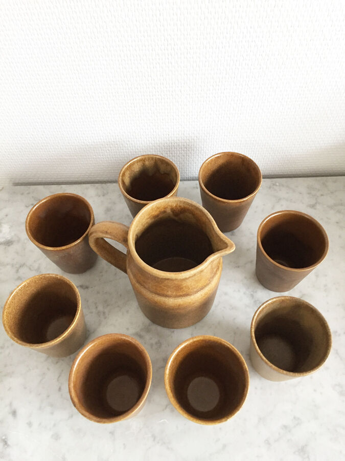 Digoin sandstone cup service, 1970s