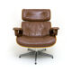 Lounge chair and ottoman leather and bentwood 60/70