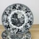 Set of 6 flat plates Wedgwood black English earthenware