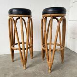 Pair of high rattan stools