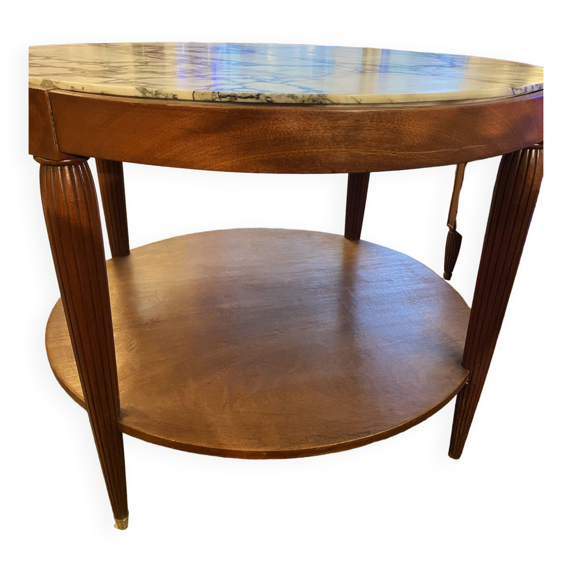 Art deco pedestal table, marble top