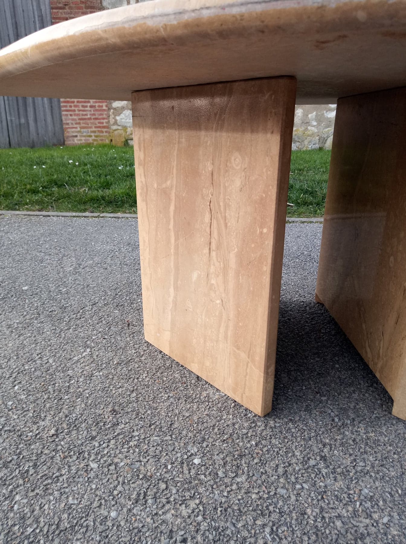 Travertine coffee table