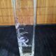 Small square glass soliflore vase - Floral iris decoration - H 19 cm