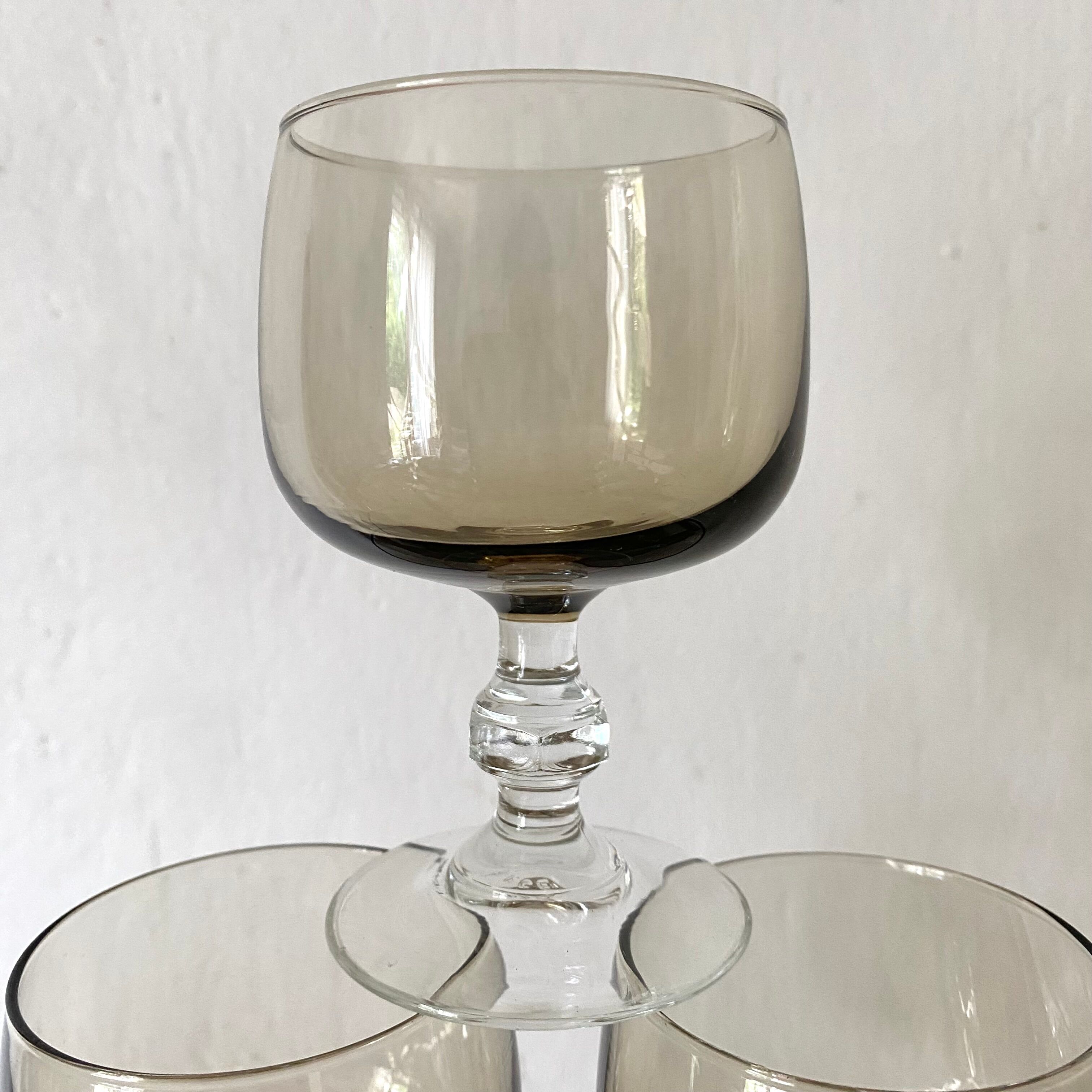 Smoked glass stems, 70s