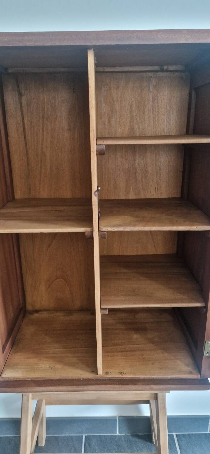 1950s handcrafted cabinet - Solid mahogany wood - Unique piece
