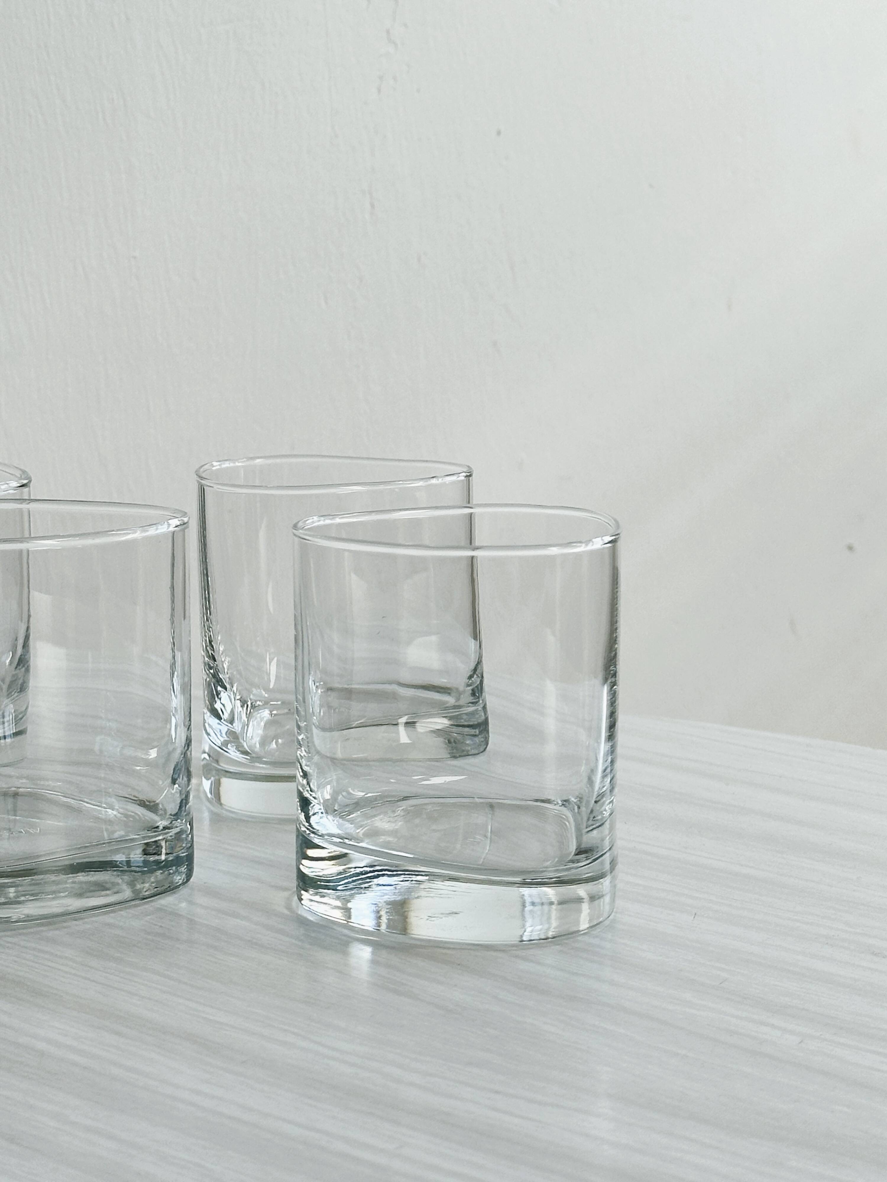 5 whiskey glasses - water.