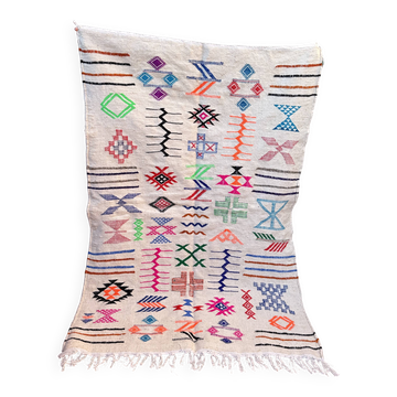 Tapis berbère en laine fait main – Kilim marocain bohème coloré