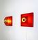 Multi-Layered Pyramid Wall Lamps In Red By Hustadt Leuchten, Germany 1970S