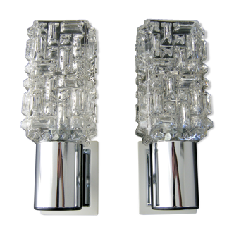 Pair of vintage wall lamps 1970 chrome