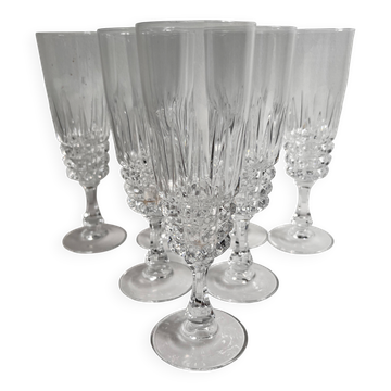 7 crystal champagne flutes