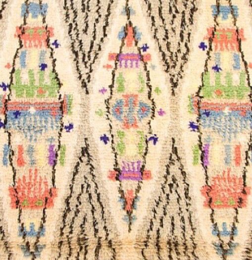 Scandinavian Ryijly wool rug by Laura Korpikaivp-Tamminen, 1960.