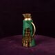 Aldo Tura Mod. 968D Hand-Decorated Green Goatskin Parchment Thermos Italy 1960