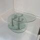 Oval designer coffee table in tempered glass