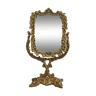 Ancien miroir psyché en bronze doré