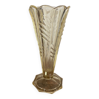 Vase verre moulé art deco