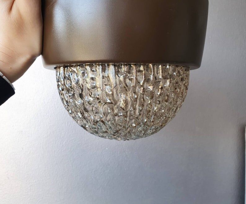 Vintage 70s glass ceiling light