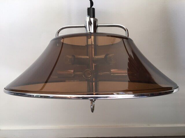 1970's acrylic/chrome 8 bulb hanging lamp.