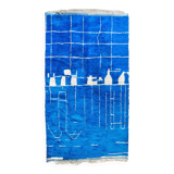 Tapis marocain bleu cobalt vintage