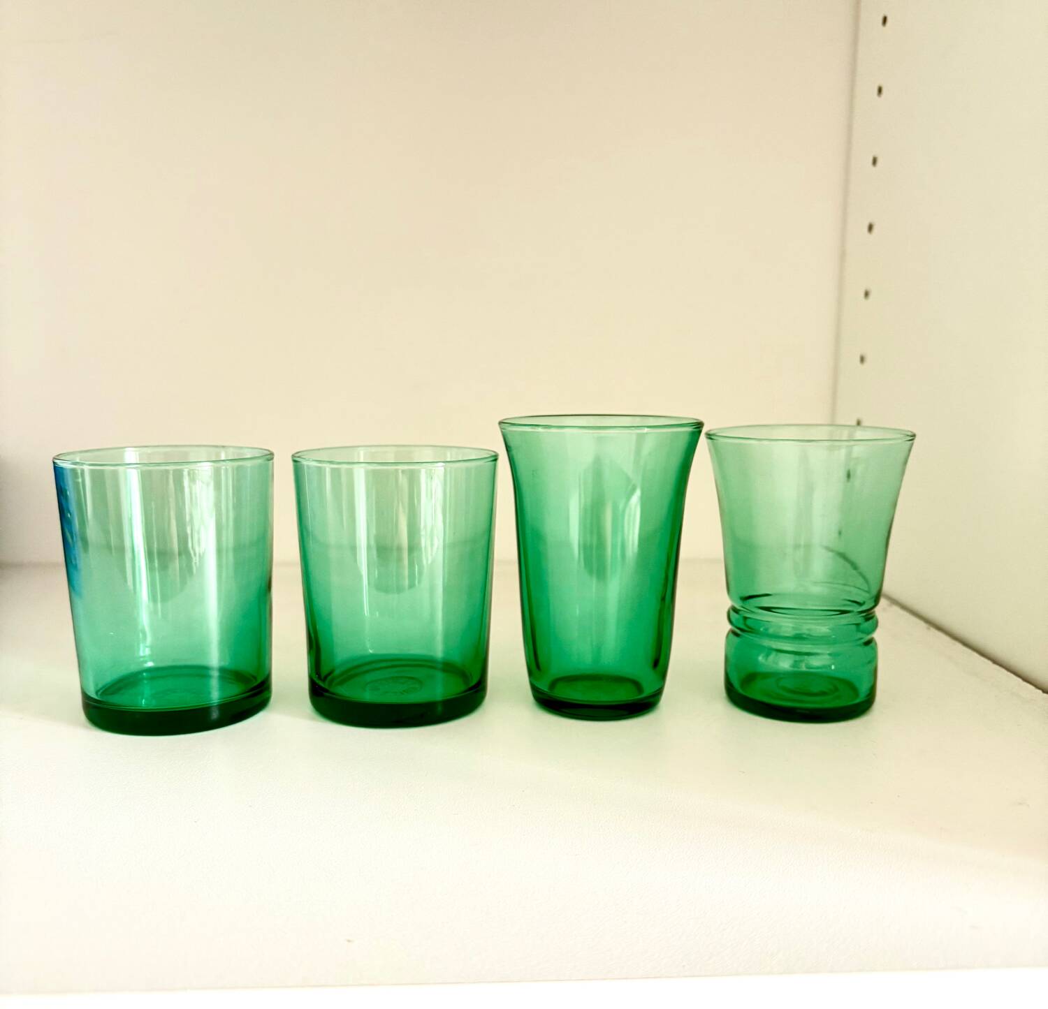 Set of 4 vintage green glasses