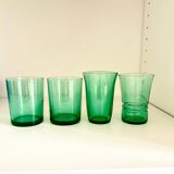 Set of 4 vintage green glasses