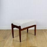 Edmund Homa stool, cream ivory white boucle seat - 2 pieces available