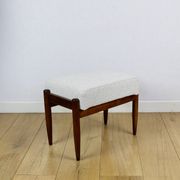 Edmund Homa stool, cream ivory white boucle seat - 2 pieces available