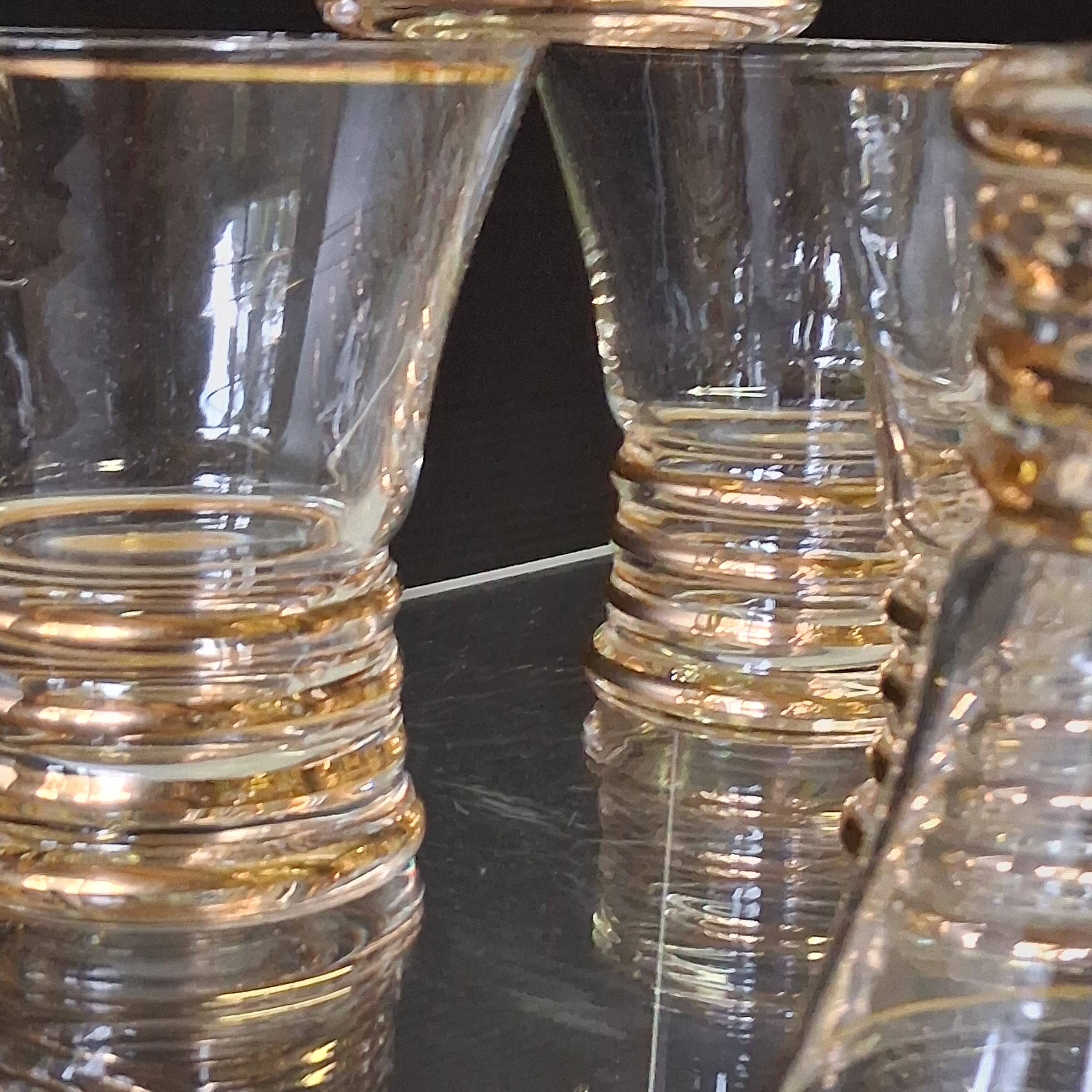 6 antique water glasses in good condition