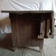 antique workbench with one drawer and two vices