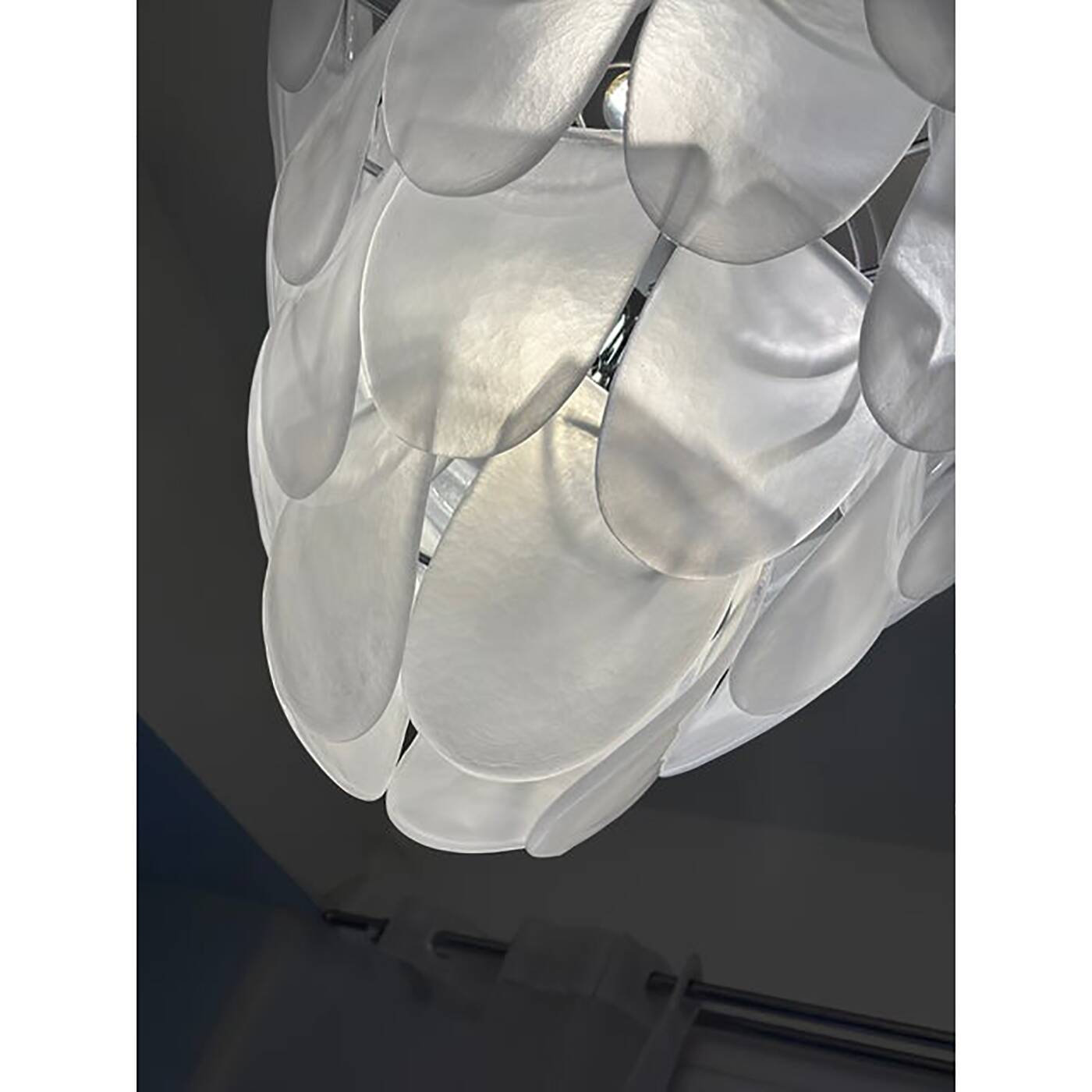 Contemporary Modern Sanded "Petals" Glass Chandelier