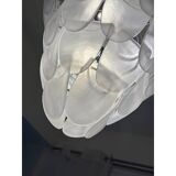 Contemporary Modern Sanded "Petals" Glass Chandelier