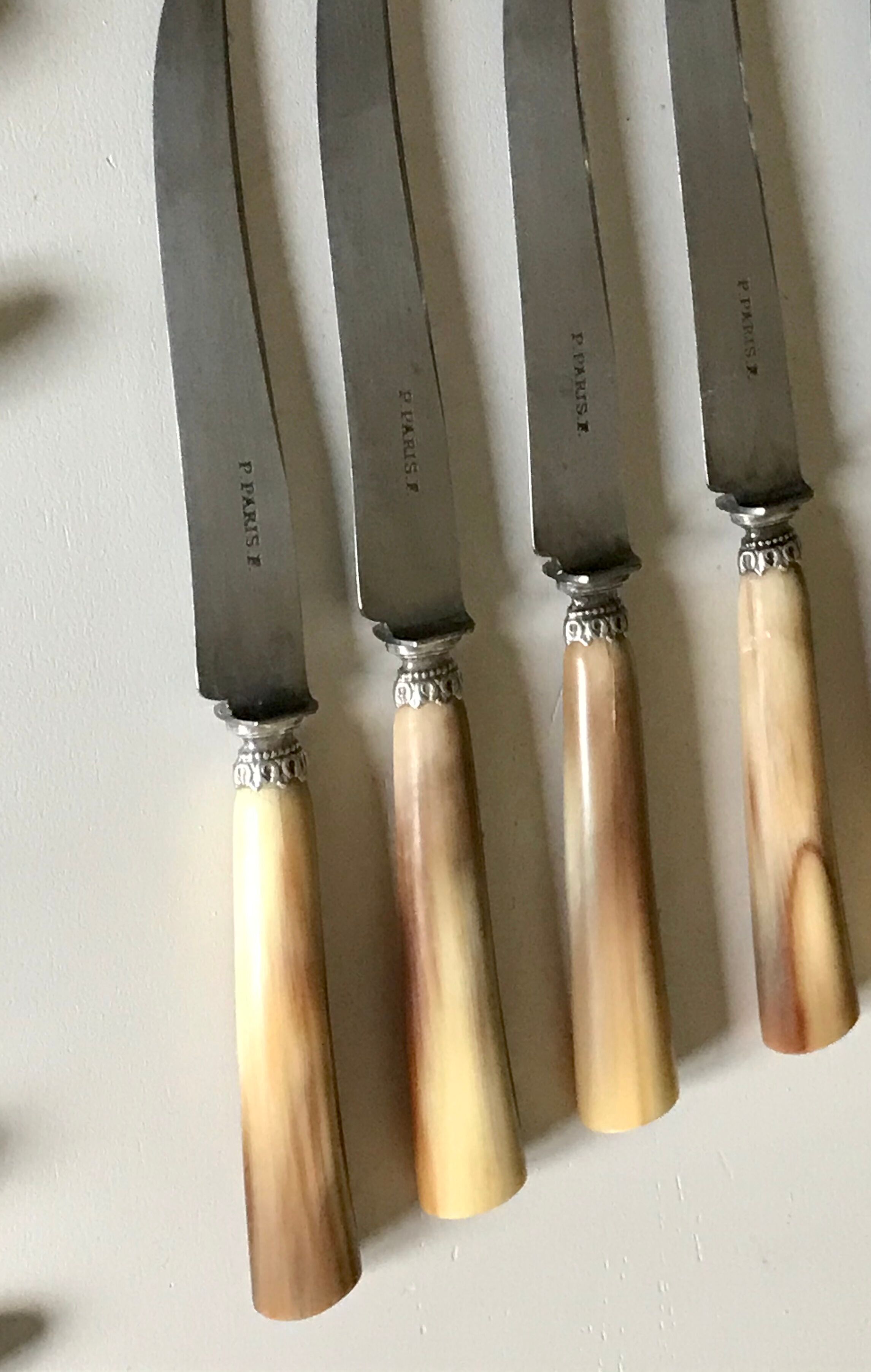 Lot of 24 horn handle knives circa 1900