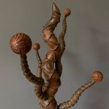 Porte-manteau sculpté en palissandre et corne de cerf du XIXe siècle