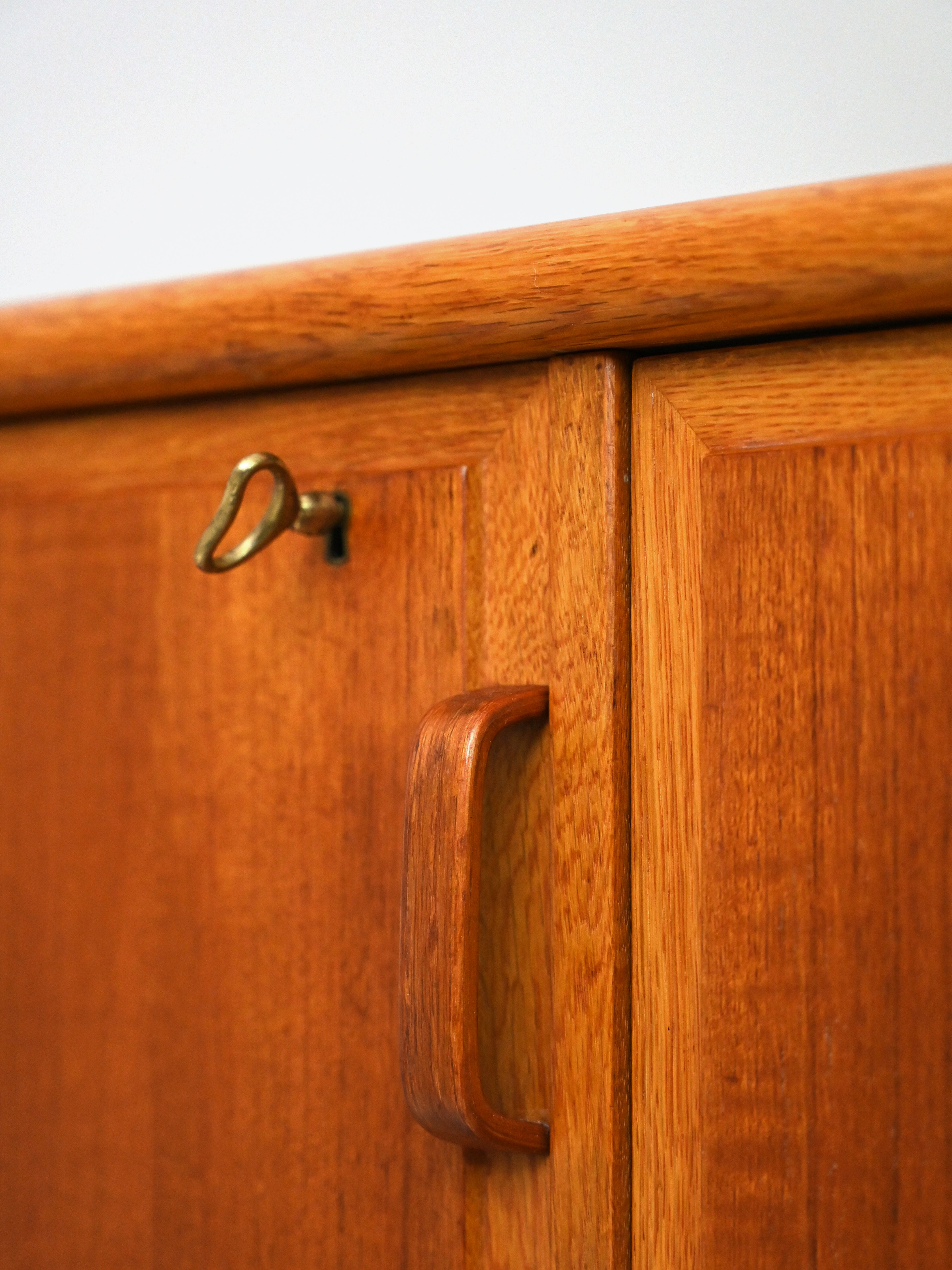 Scandinavian teak highboard with drawers