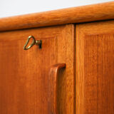 Scandinavian teak highboard with drawers