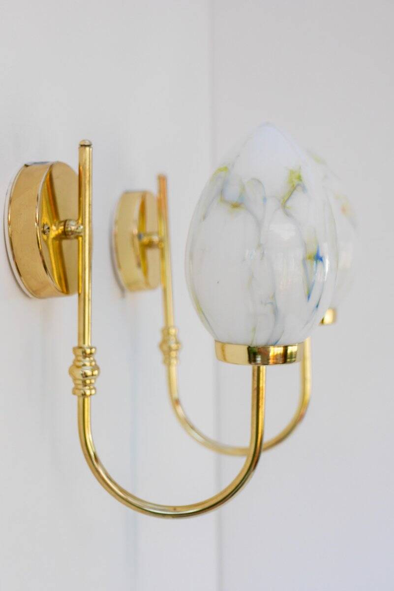 Vintage Scandinavian wall lights, 1980s, set of 2
