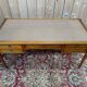 Flat desk with sliding shelves – Louis XVI style – Mahogany, leather and lace